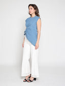 Sleeveless Side Drape Top TOP Gracia Fashion 