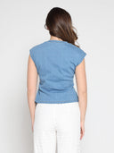 Sleeveless Side Drape Top TOP Gracia Fashion 