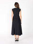 Sleeveless Side Gathered Maxi Dress DRESS Gracia Fashion 