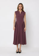 Sleeveless Side Gathered Maxi Dress DRESS Gracia Fashion PLUM S 