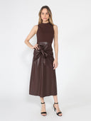 Sleeveless Tie Detail Front Midi-Dress DRESS Gracia Fashion 