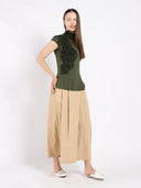 Sleeveless Top with Shirring Detail Peplum Top TOP Gracia Fashion 