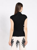 Sleeveless Top with Shirring Detail Peplum Top TOP Gracia Fashion 
