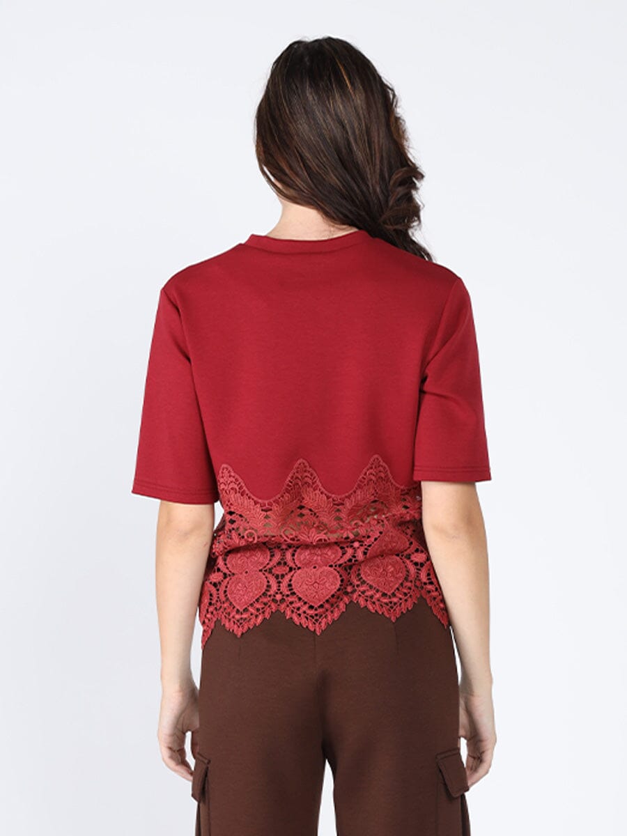 Solid bottom lace tshirt TOP Gracia Fashion 