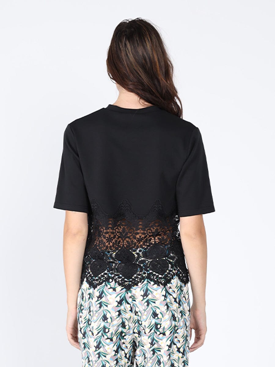 Solid bottom lace tshirt TOP Gracia Fashion 