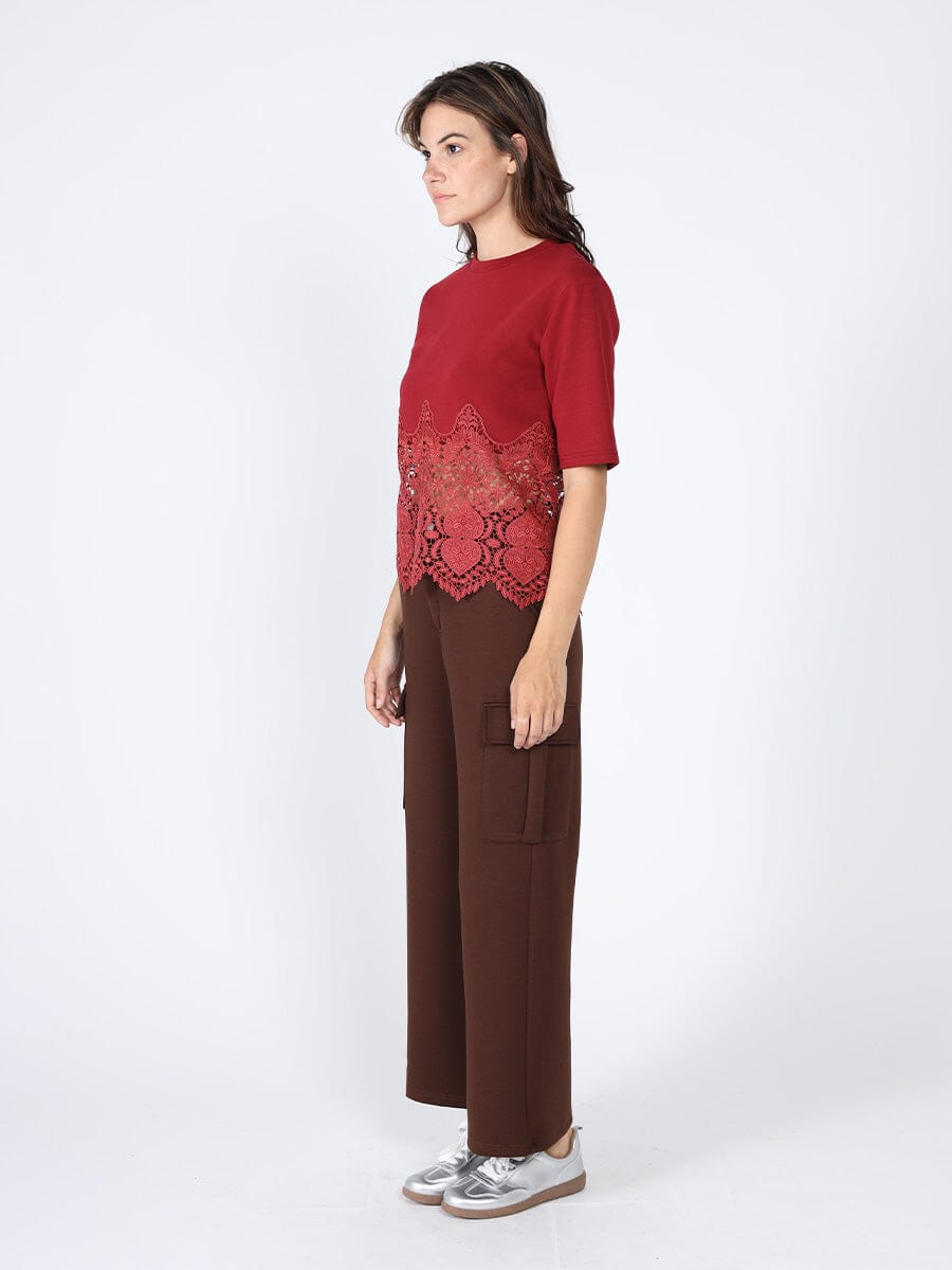 Solid bottom lace tshirt TOP Gracia Fashion 