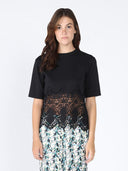 Solid bottom lace tshirt TOP Gracia Fashion BLACK S 