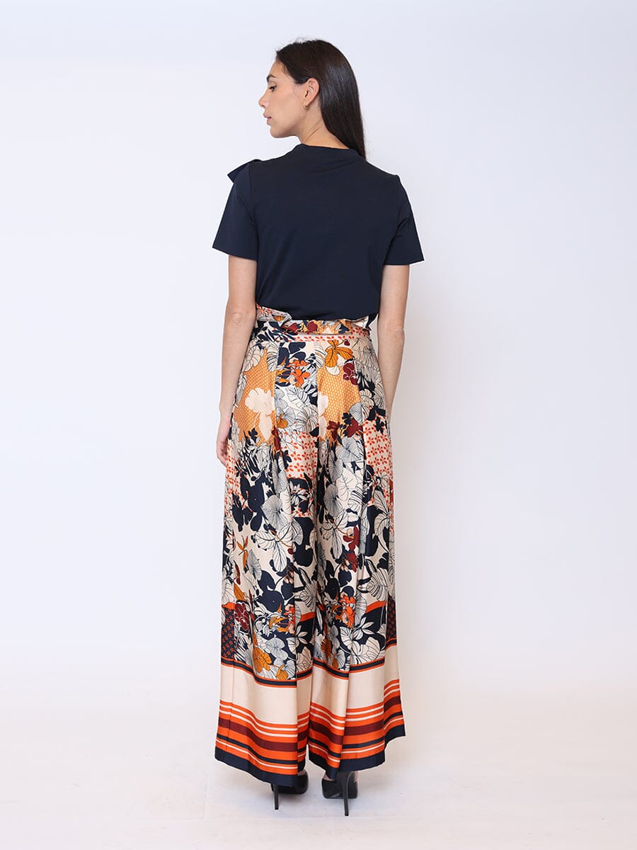 Solid Color Bow Front Ruffle T-Shirt TOP Gracia Fashion 