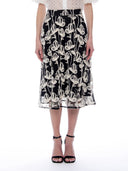 Solid Color Floral Embroidered A-Line Skirt SKIRT Gracia Fashion BLACK S 