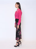 Solid Color Pearl Beaded Collar Long Sleeve Shirt TOP Gracia Fashion 