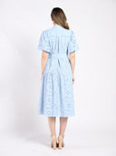 Solid Lace A-Line Dress with Balloon Sleeves DRESS Gracia Fashion 