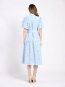Solid Lace A-Line Dress with Balloon Sleeves DRESS Gracia Fashion 