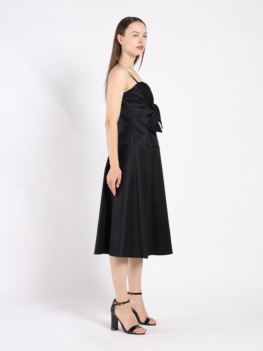 Spaghetti Strap Bow Detailed Midi Dress DRESS Gracia Fashion 