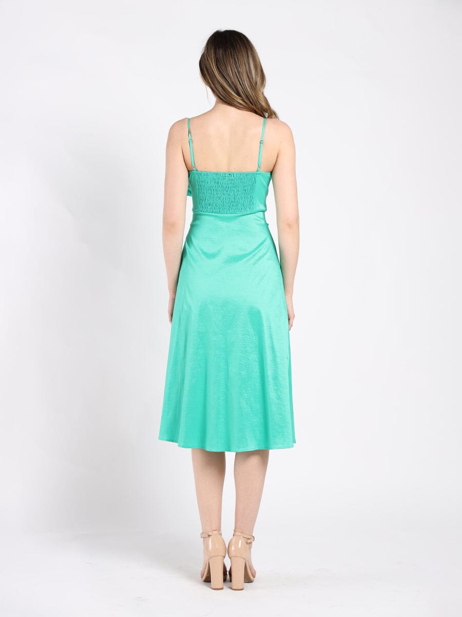 Spaghetti Strap Bow Detailed Midi Dress DRESS Gracia Fashion 