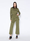 Spangle Detail on The Waist Pants SET Gracia Fashion 
