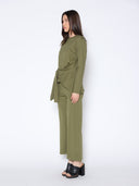 Spangle Detail on The Waist Pants SET Gracia Fashion 