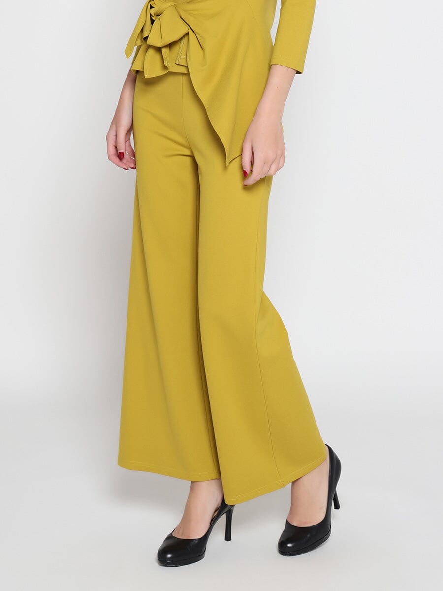 Spangle Detail on The Waist Pants SET Gracia Fashion MUSTARD S 