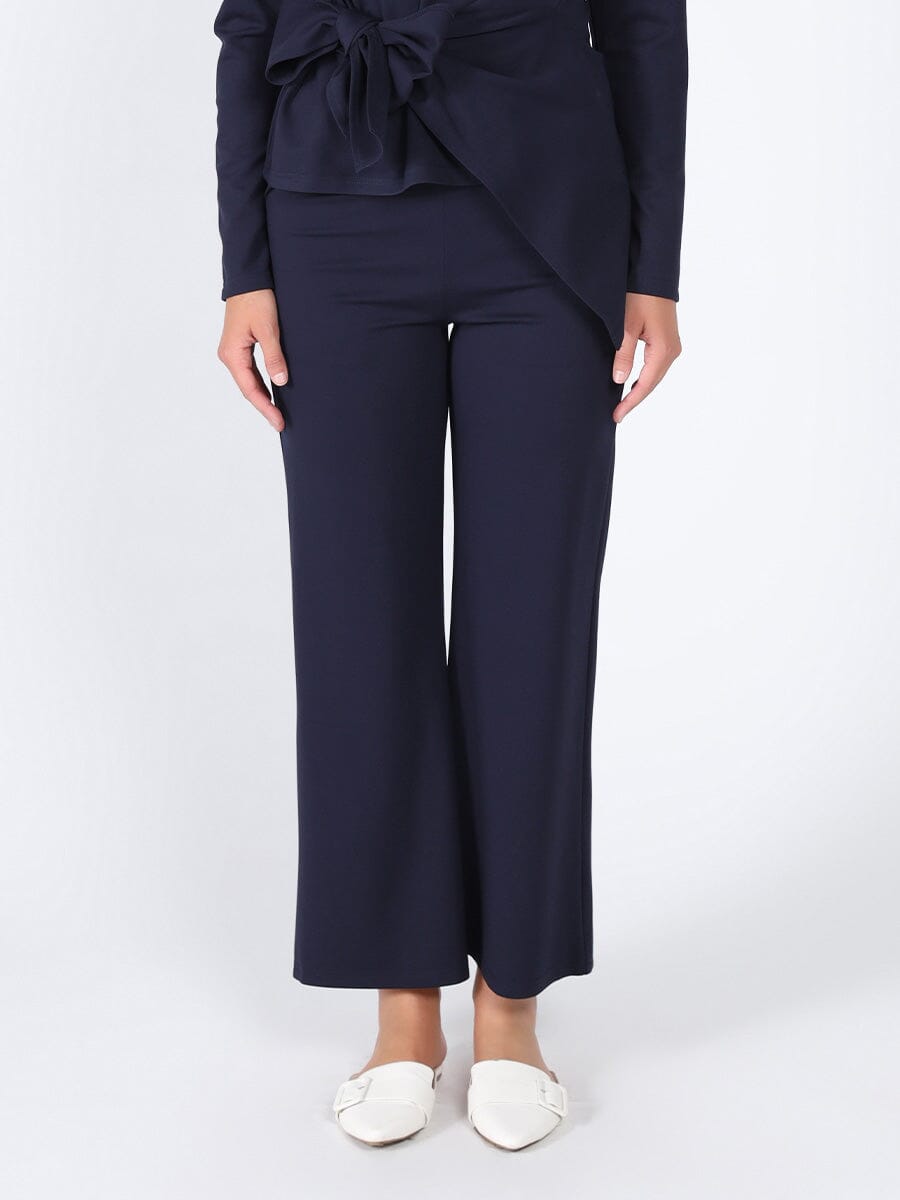 Spangle Detail on The Waist Pants SET Gracia Fashion NAVY S 