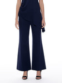 Spanx Wide Leg Pants With Elastic Back SET Gracia Fashion NAVY S 
