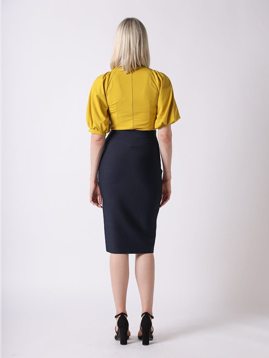 Split-Hem Spangled-Trim Bandage Bodycon Skirt SKIRT Gracia Fashion 