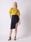 Split-Hem Spangled-Trim Bandage Bodycon Skirt SKIRT Gracia Fashion 