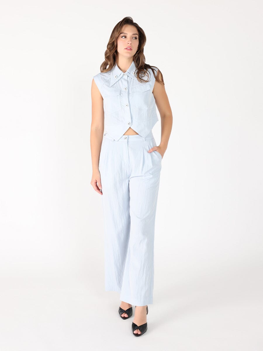 Straight Fit Casual Pants SET Gracia Fashion L/BLUE S 