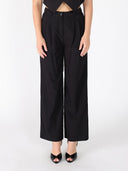 Straight Fit Casual Pants SET Gracia Fashion BLACK S 