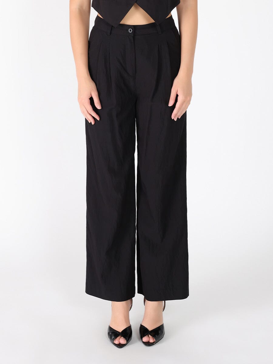 Straight Fit Casual Pants SET Gracia Fashion BLACK S 