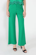 Straight leg casual pants PANTS Gracia Fashion GREEN S 