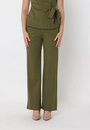 Straight Leg Casual Pants PANTS Gracia Fashion OLIVE S 