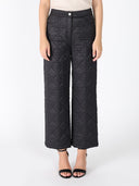 Straight Leg Quilted Puffer Pants PANTS Gracia Fashion BLACK S 