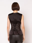 Stripe Bustier with Front Buttons TOP Gracia Fashion 