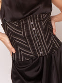 Stripe Bustier with Front Buttons TOP Gracia Fashion 