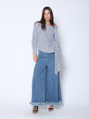 Stripe Long Sleeve Runway Tie Top TOP Gracia Fashion 