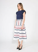 Stripe Pattern A-Line Skirt SKIRT Gracia Fashion 
