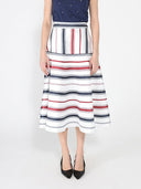 Stripe Pattern A-Line Skirt SKIRT Gracia Fashion 