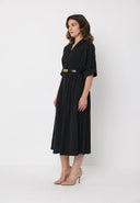 Stripe Pattern Dolman Sleeve Front Button Down Dre DRESS Gracia Fashion 