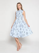 Stripe print sleeveless front tie dress DRESS Gracia Fashion 