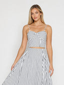 Striped Bralette Top TOP Gracia Fashion WHITE/BLACK S 
