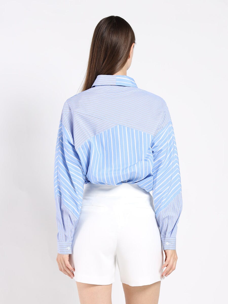 Striped button-up shirt with an asymmetric pattern TOP Gracia Fashion 