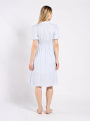 Striped V Collar Neck Dress DRESS Gracia Fashion 