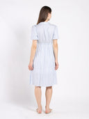 Striped V Collar Neck Dress DRESS Gracia Fashion 