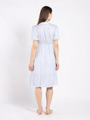 Striped v collar neck dress DRESS Gracia Fashion 