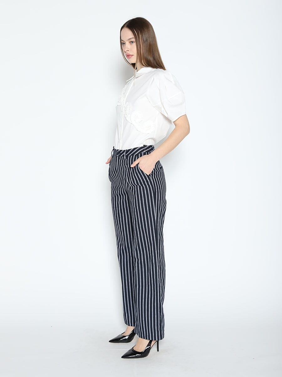 Striped Wide Leg Pants PANTS Gracia Fashion 