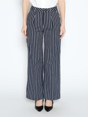 Striped Wide Leg Pants PANTS Gracia Fashion NAVY S 