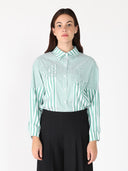 Stripped floral shirt TOP Gracia Fashion GREEN S 