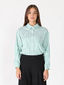 Stripped floral shirt TOP Gracia Fashion GREEN S 