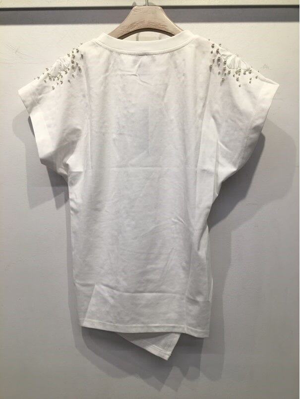 T-Shirt with Drape Front TOP Gracia Fashion 