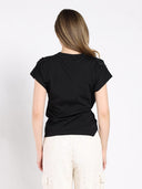 T-Shirt with Drape Front TOP Gracia Fashion 