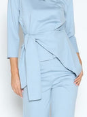 Thick Long Sleeve Shirt with Waist Tie SET Gracia Fashion 